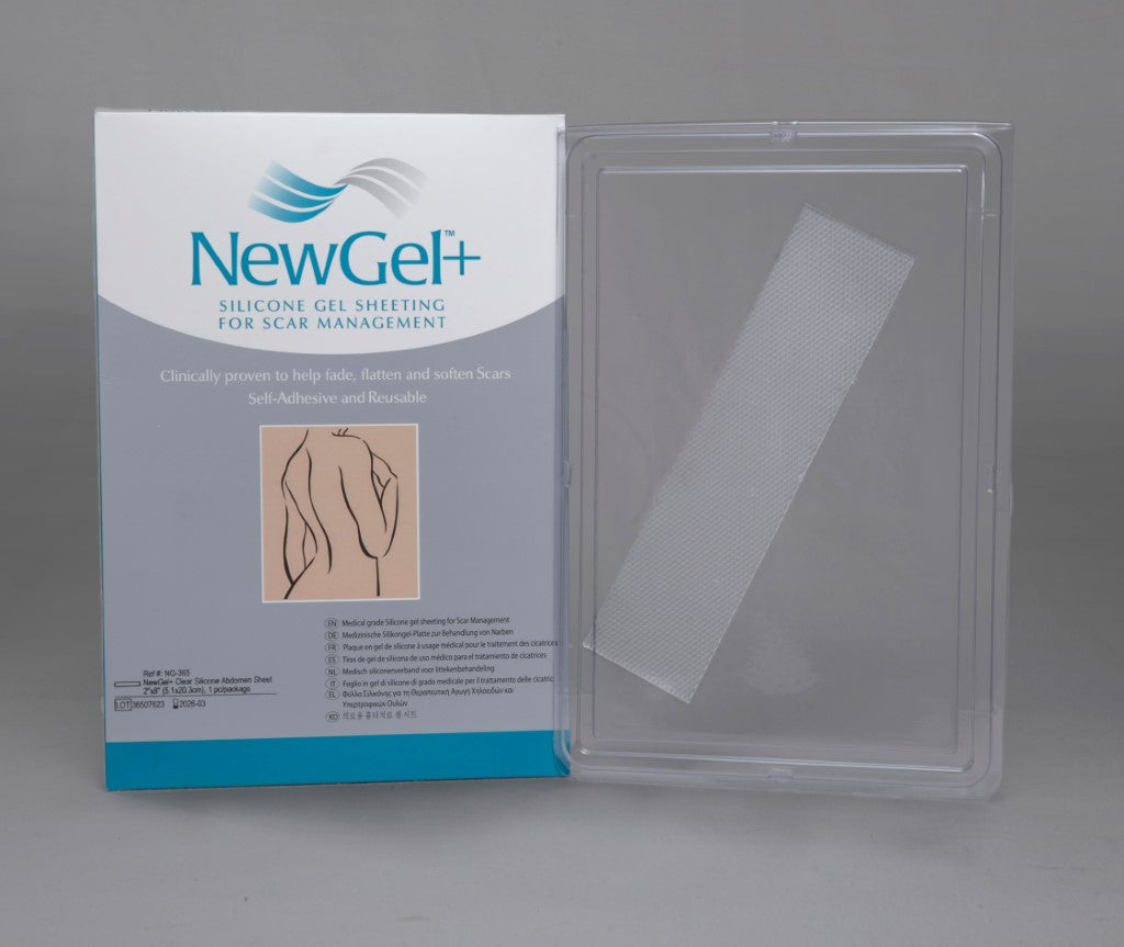 NewGel+ Clear Silicone Abdomen sheet straight 1pc 5.1 x 20.3cm