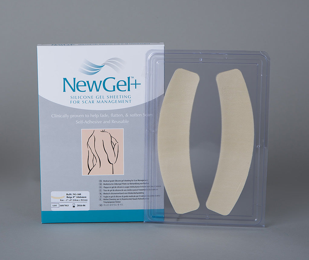 NewGel+ Beige Silicone Abdomen C-section Curved 2pcs 5.1x20.3cm