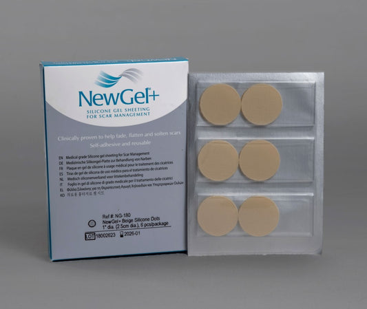 NewGel+ Beige Silicone Dot 6 pieces/pack 2.5 cm diameter