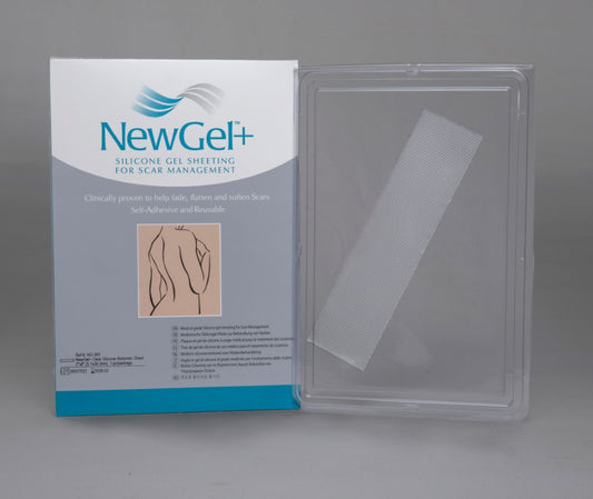 NewGel+ Clear Silicone Abdomen sheet straight 1pc 5.1 x 20.3cm